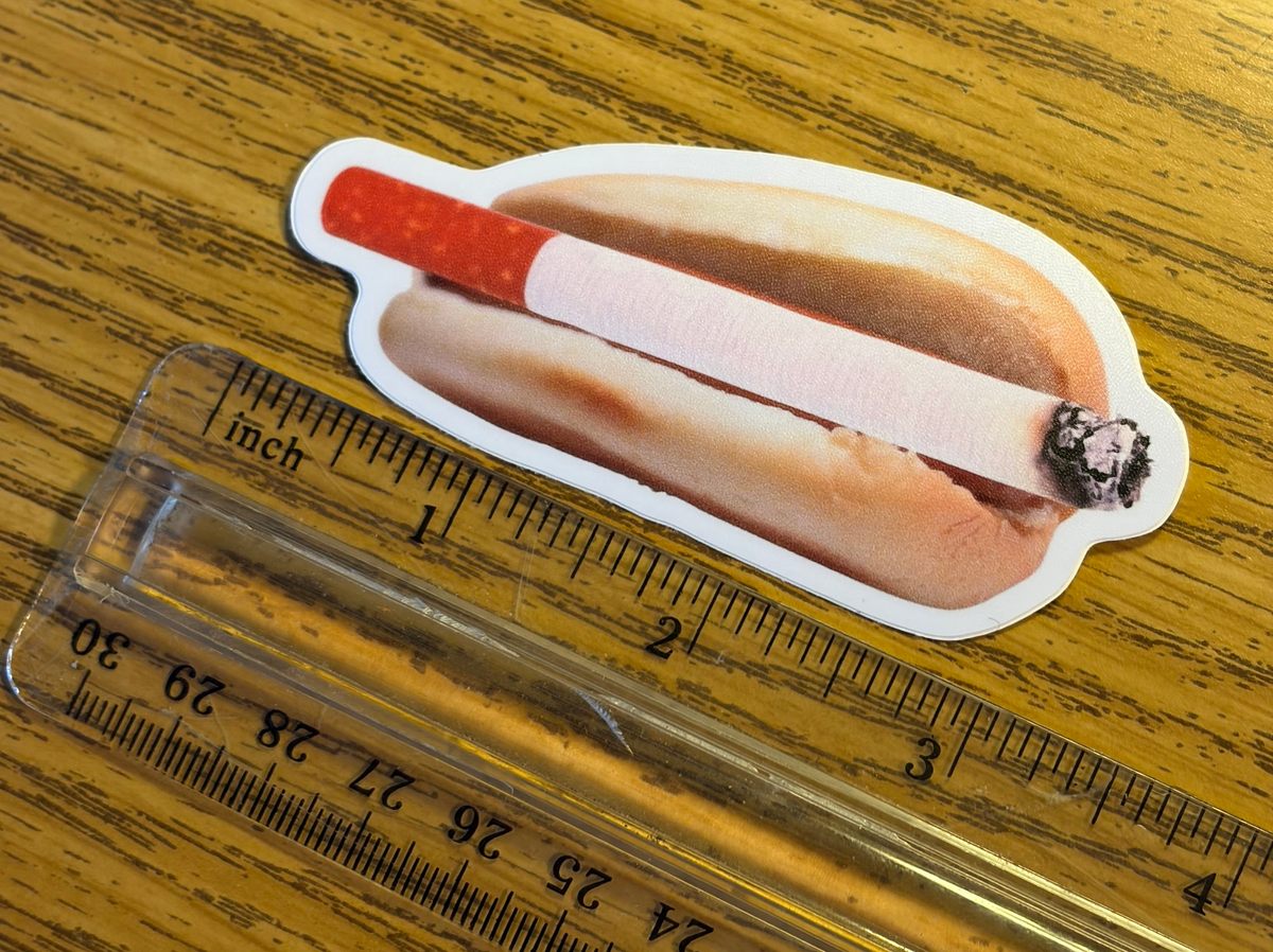 Hotdog Cig Sticker